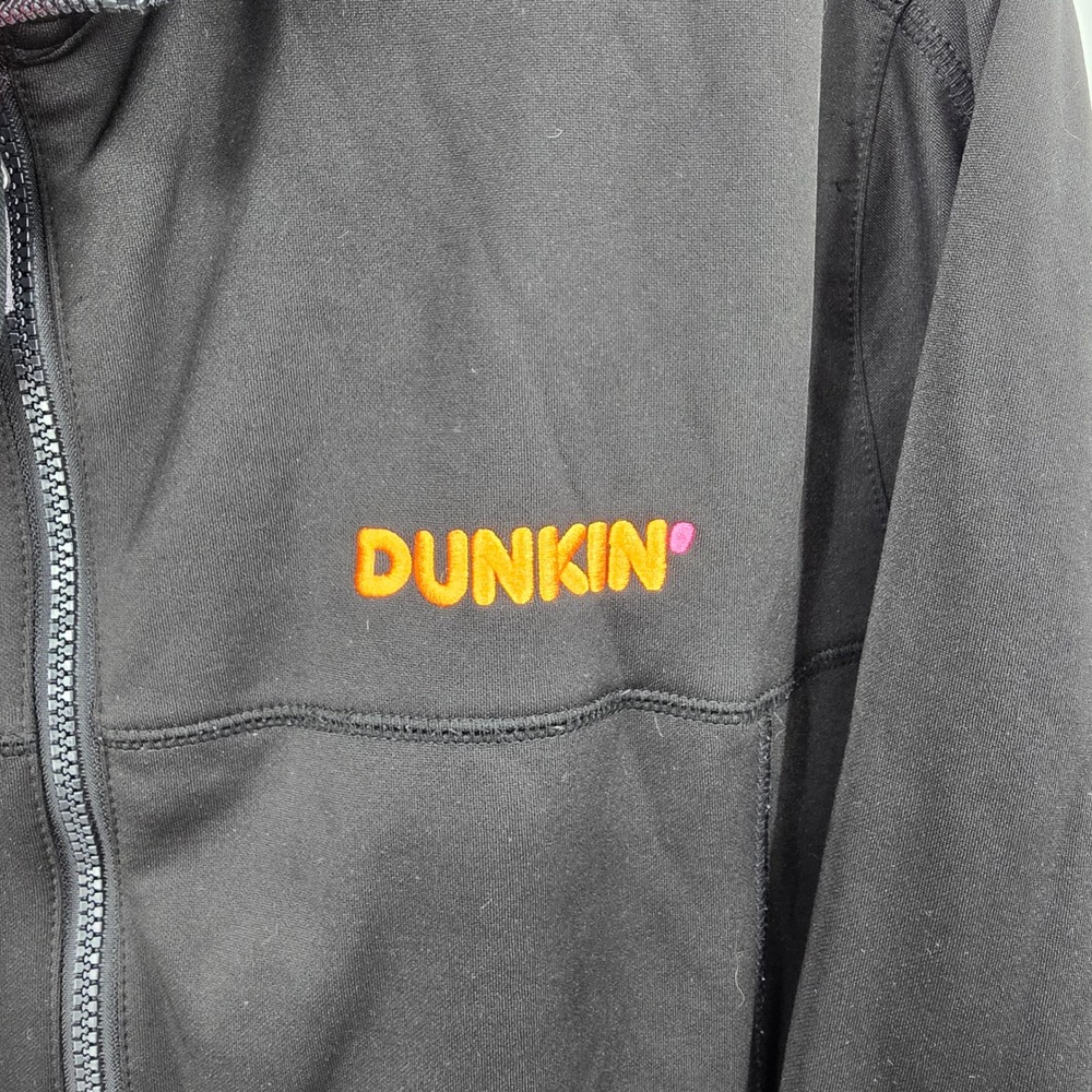 Dunkin Donuts Employee Uniform Set Black Full Zip Jacket and Visor Mens Large - Picture 3 of 11